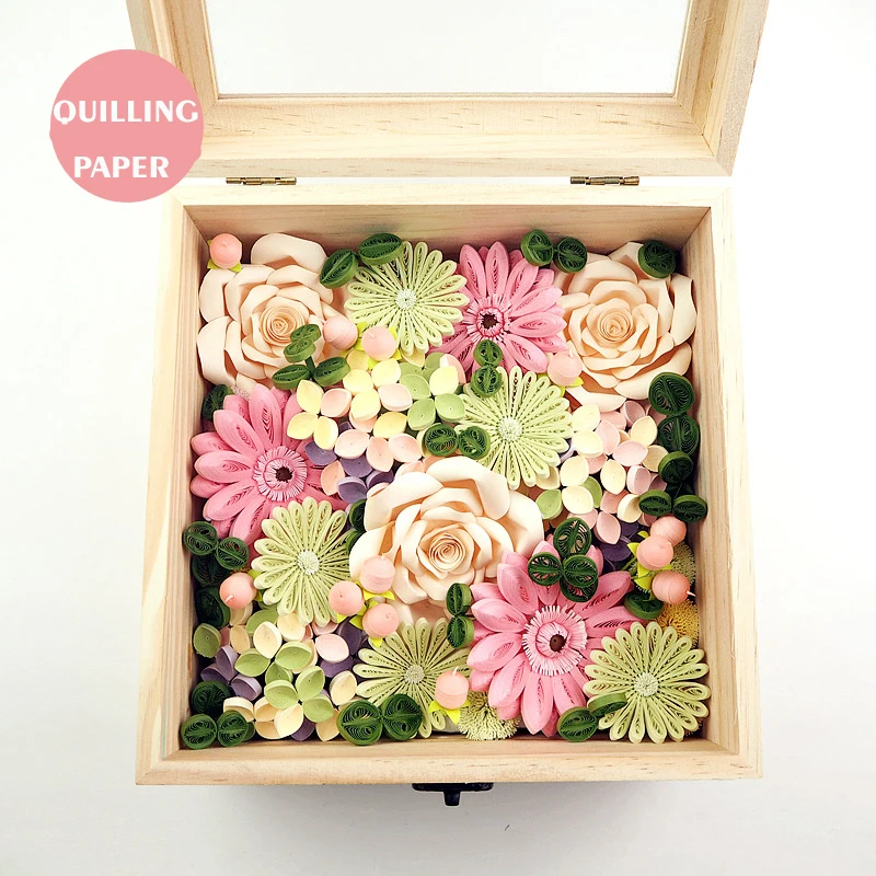 

Free shipping (1 pcs/lot)Wooden Preserved Fresh Flower Frame Box Quilling Paper & Speciment & Succulent Plants Box
