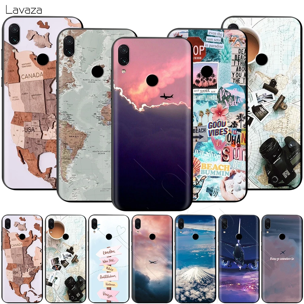 

Lavaza Travel World Map Plane Plans Case for Xiaomi Redmi Note 4A 4X 5 5A 6 6A 7 S2 Pro Go Prime Plus
