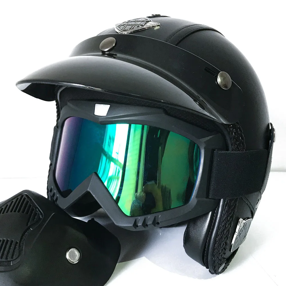 

Vintage Full Face Motorcycle Helmets Motorbike Scooter Mask Accessories for Harley Yamaha Honda etc Retro Moto Motocross Helmets