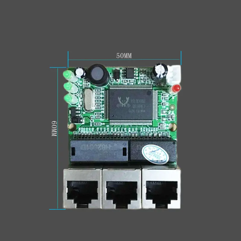 Realtek RTL8306E Чипсет высокой производительности 8 шт./лот 3 порта модуль-коммутатор печатной платы