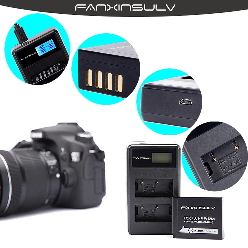 Аккумулятор 6x NP W126S + зарядное устройство USB для Fujifilm Fuji XT3 XA5 XT20 XT2 XH1 XT10 XE3 X100F xpro2