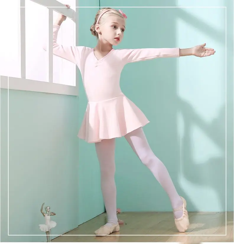 Kids Warm Ballet Bodysuit Dance Clothing Class Costumes Gymnastics Winter Leotard Girls Lartin