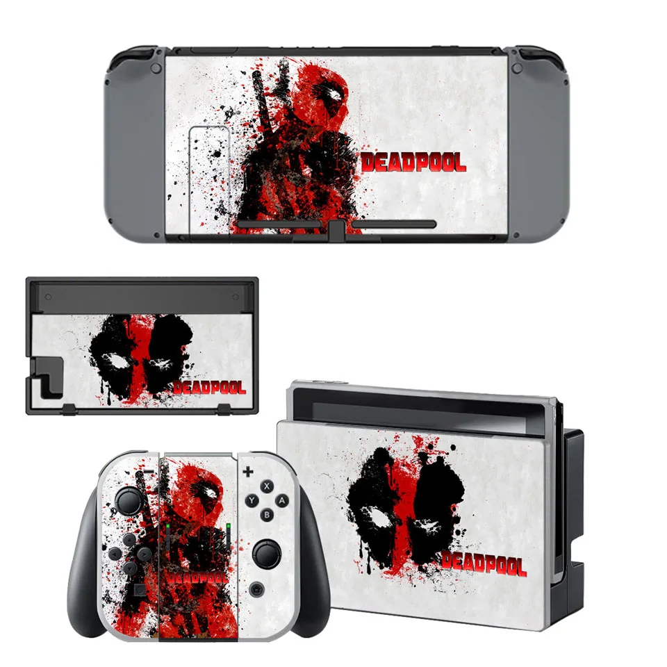 

DeadPool Switch Sticker Vinyl Dead Pool Skin Stickers for Nintend Switch Console/Dock/Joy-Con Controller Protective Sticker
