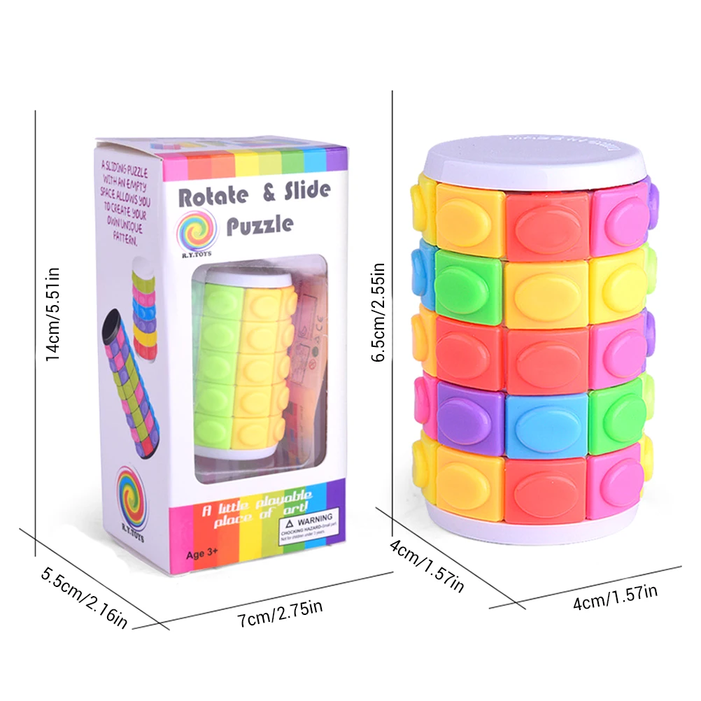 3D головоломка куб головоломка башня в форме цилиндра или Куба головоломка игры для мозга развивающие игрушки вращающиеся раздвижные Кубики Игрушки для детей