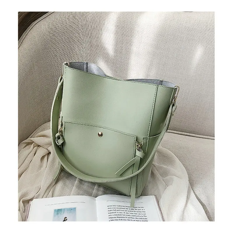 Сумка женская новая Корейская ретро модная дикая сумка на плечо Большая вместительная сумка-мессенджер C43-09 - Цвет: Зеленый