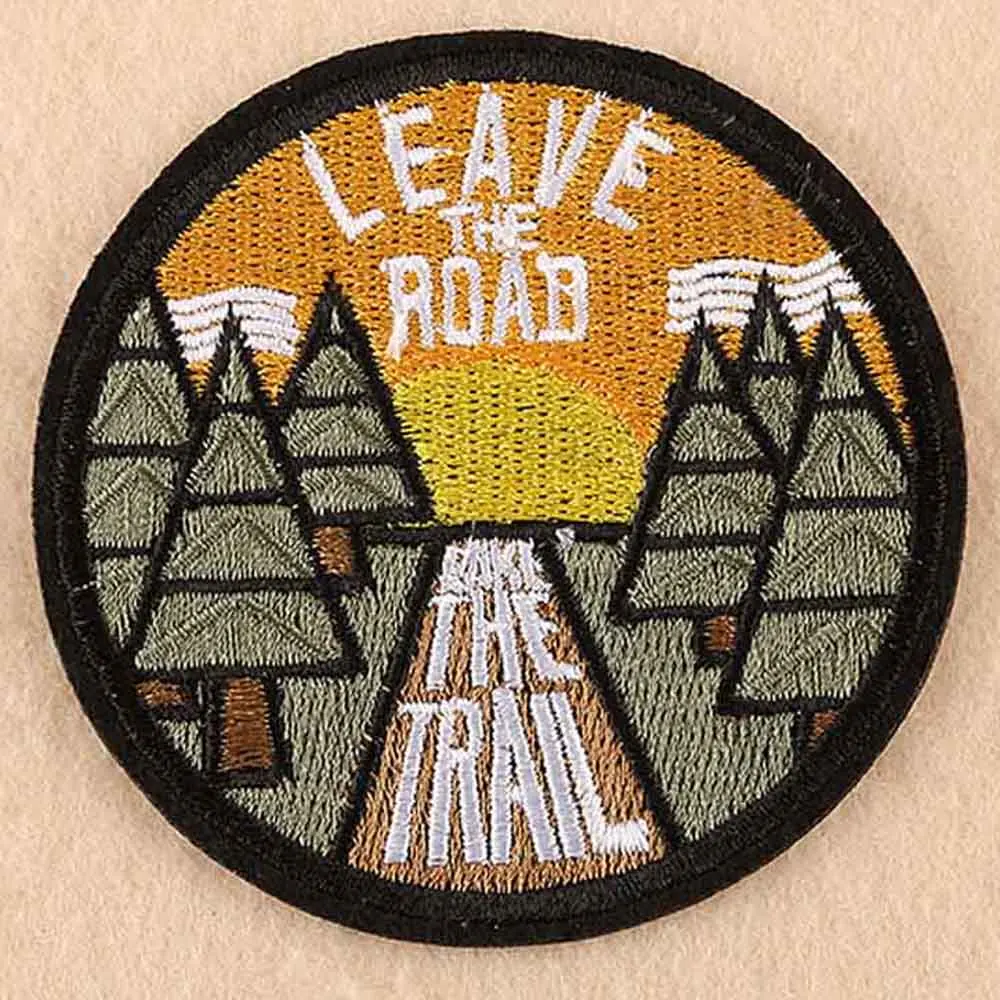 

Outdoor Theme Sports Leave The Road Camp in Sea Outdoor Iron On Embroidered Clothes Patches For Clothing Stickers Garment