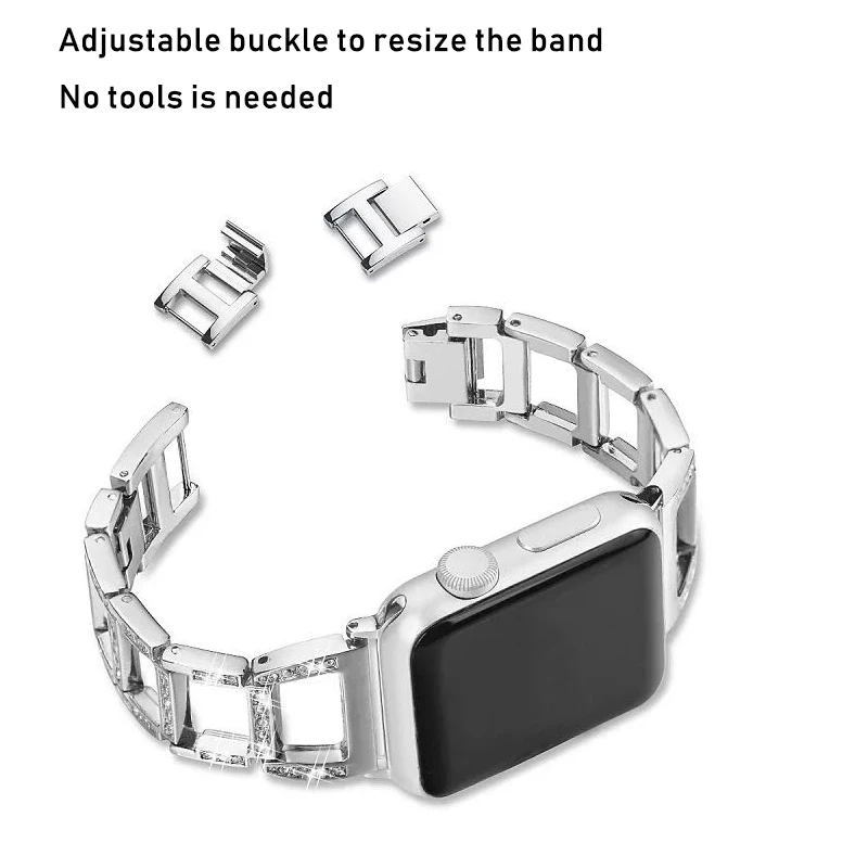 Ремешок из нержавеющей стали для apple watch ремешок 42 мм 44 & 4 полоса 40/38 браслет