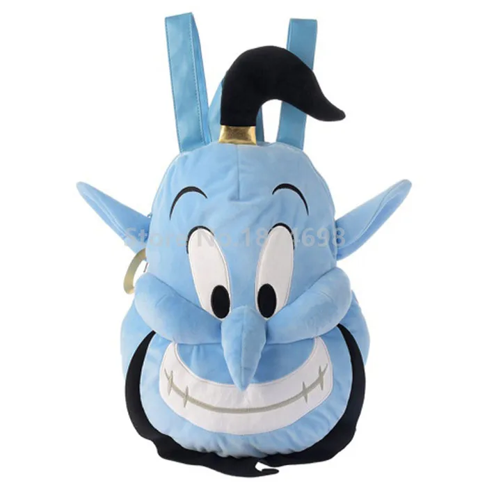

Cute Blue Aladdin Genie Plush Backpacks Bag Soft Cartoon Stuffed Bags for Kids Children Girls Women