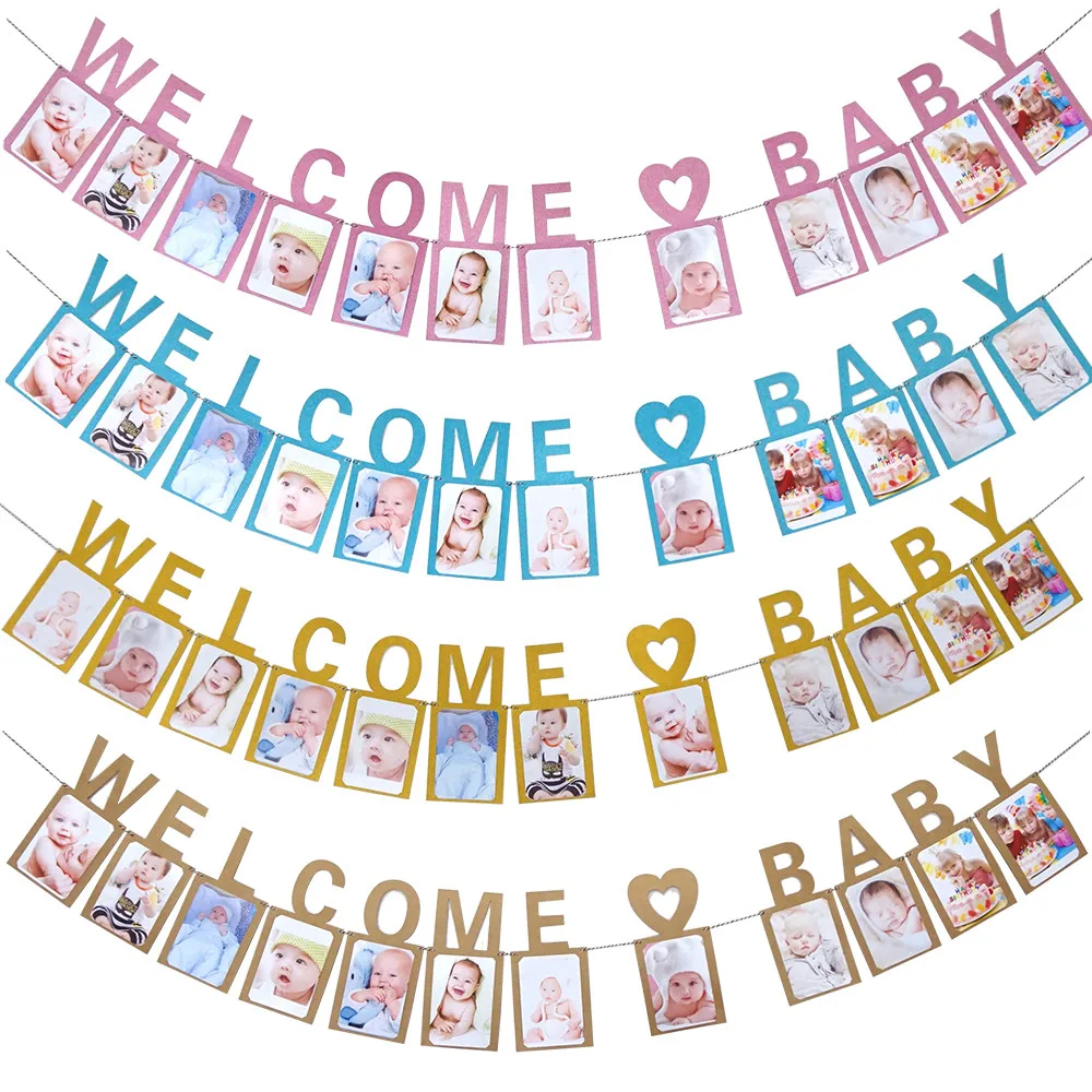 

Welcome Baby Photo Banner Photo Wall Wedding Party Home Shop Decorations