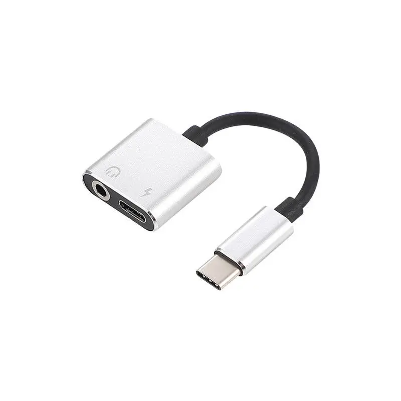 100pcs bundle 2 in1 USB C Type C to 3 5mm Headphone Jack Adapter AUX Sync Data Charge Cable 100 Pieces