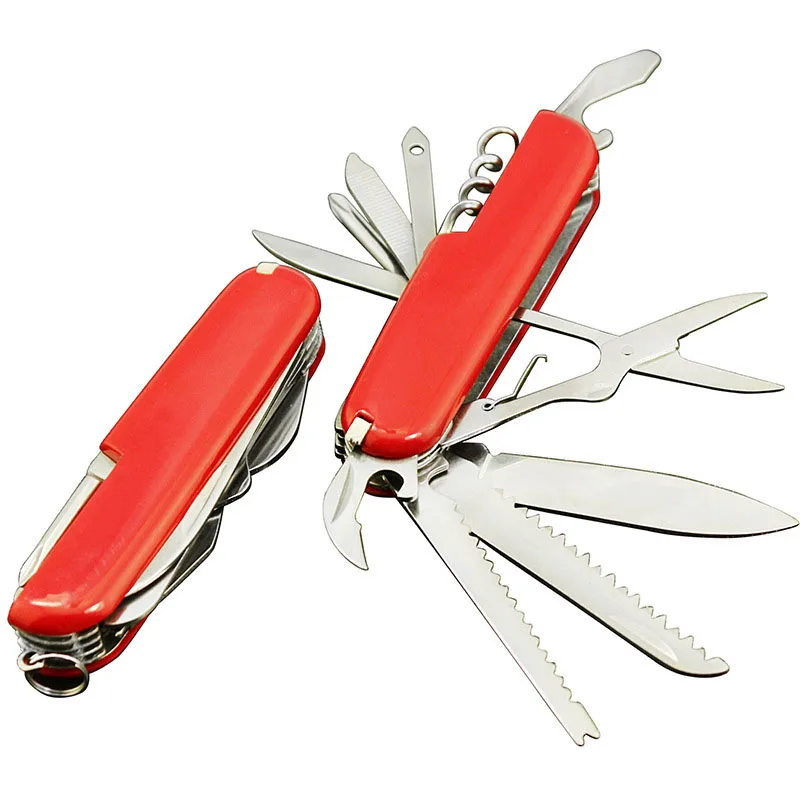 

11 In 1 Multi-functional Tool Red Stainless Camping Survive Scissors Tweezers Opener Knife Ect Tool Set Home Outdoor Essential