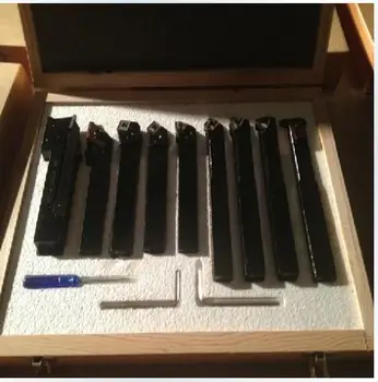

12mm*12mm/9pieces Indexable, hard alloy Turning Tool, lathe tool Kits cutter, cutting tools with wooden case