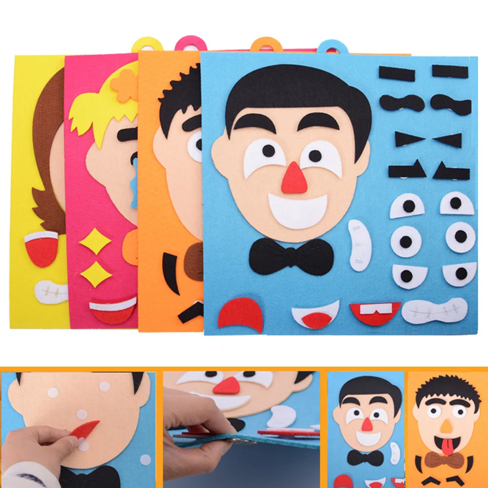 DIY Toys Educational Toy Figures Handcraft Early Childhood Changable Facial Expression Cloth Fabric Emotion Change Funny Gifts