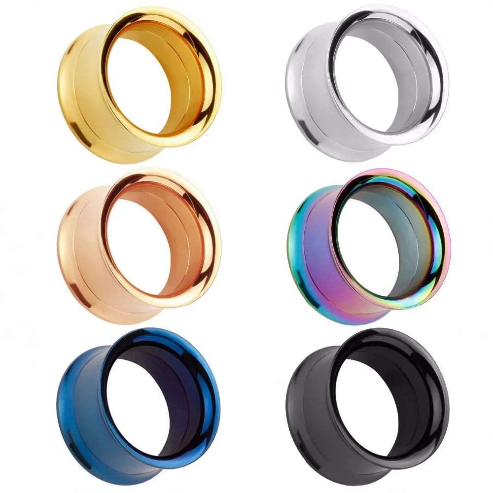 

2pcs Stainless Steel Ear Plug Flesh Tunnel Piercing Gold Silver Color Metal Screw Ear Stretchers Ear Gauge Body Piercing Jewelry