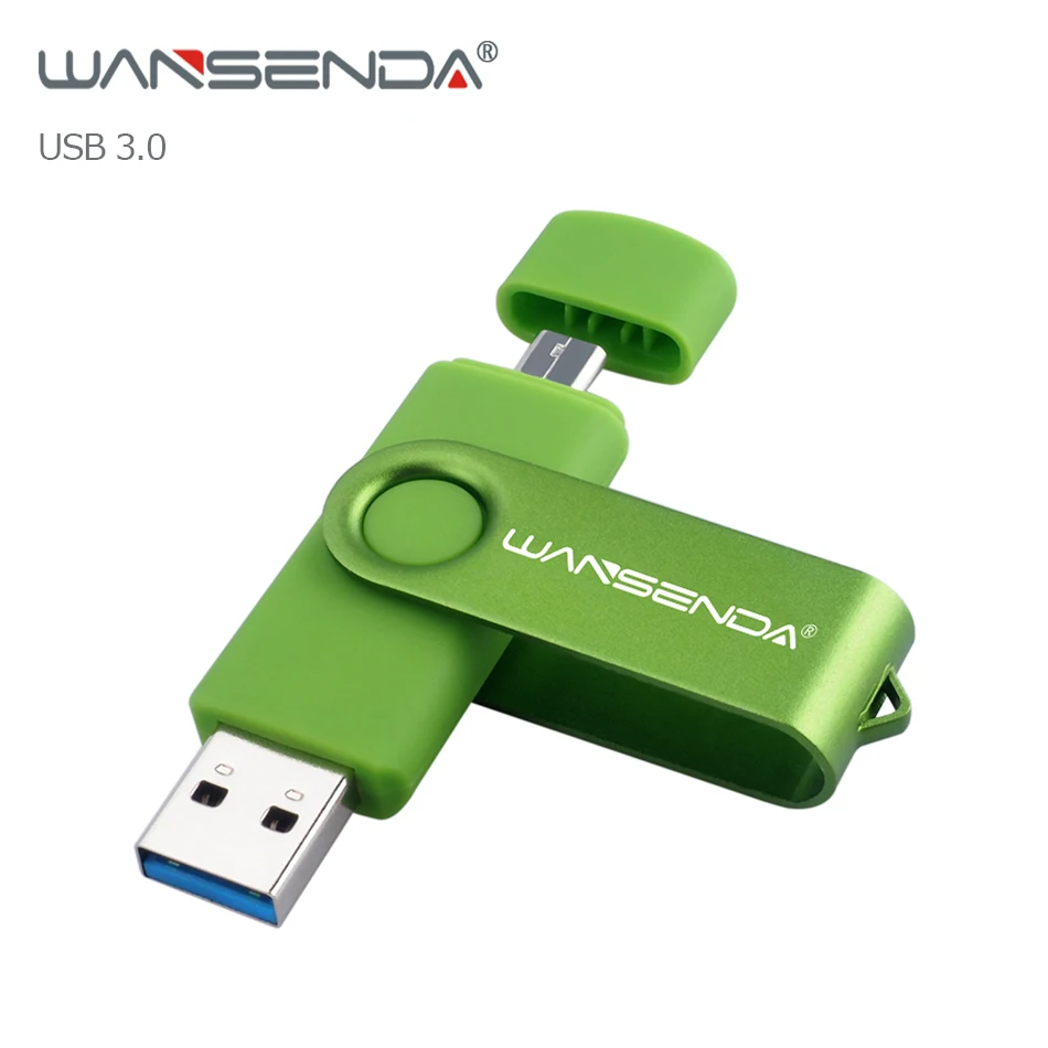 

New Wansenda USB 3.0 USB flash drive pen drive 256GB 128GB 64GB 32GB 16GB 8GB OTG 2 in 1 High Speed Pendrive for Android/PC