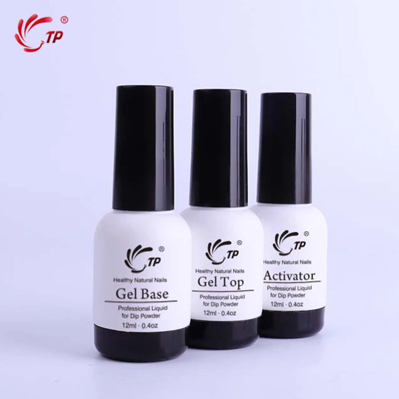 Dip Powder Gel System Nail Starter Kit of base top coat prep activator