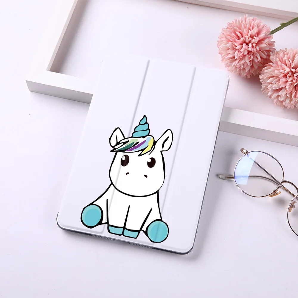 Cartoon Cute Unicorn Magnet Flip Cover For Apple iPad 9.7" Case For iPad Air 2 Mini2 PU Leather Tablet Folding Folio Case