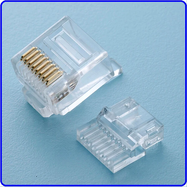 

Cat6 Flat Plug with wire-loading guide Use for Flat Cables UTP Connector 30U gold plating 50pcs/lot