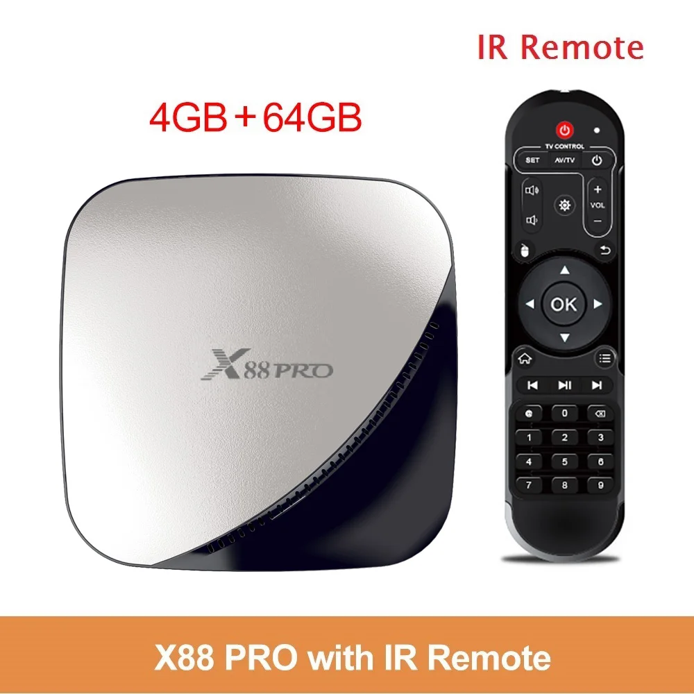 X88 Pro Smart tv Box RK3318 4K Android tv Box Android 9,0 2,4G/5 Ghz dual Wifi 4K 60fps USB3.0 Google PlayStore Netflix Youtube - Цвет: Only 4GB 64GB