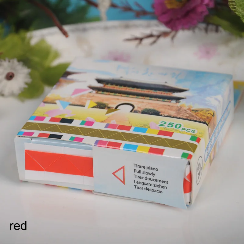 white red 250 шт./кор. самоклеющиеся углу записки ПВХ охраняюшее окружающую среду фотоальбомы 10 видов цветов прямой накачки рамка для картины декор - Цвет: white red