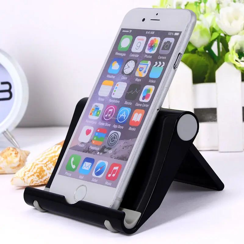 Universal Black Mobile Phone Stand Foldable Desk Phone Holder For