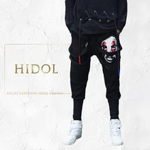 Широкая лента с принтом персонажей бегунов Брюки эластичные тренировочные брюки с завязками Мужская брендовая одежда военная хип хоп Swag Kanye West