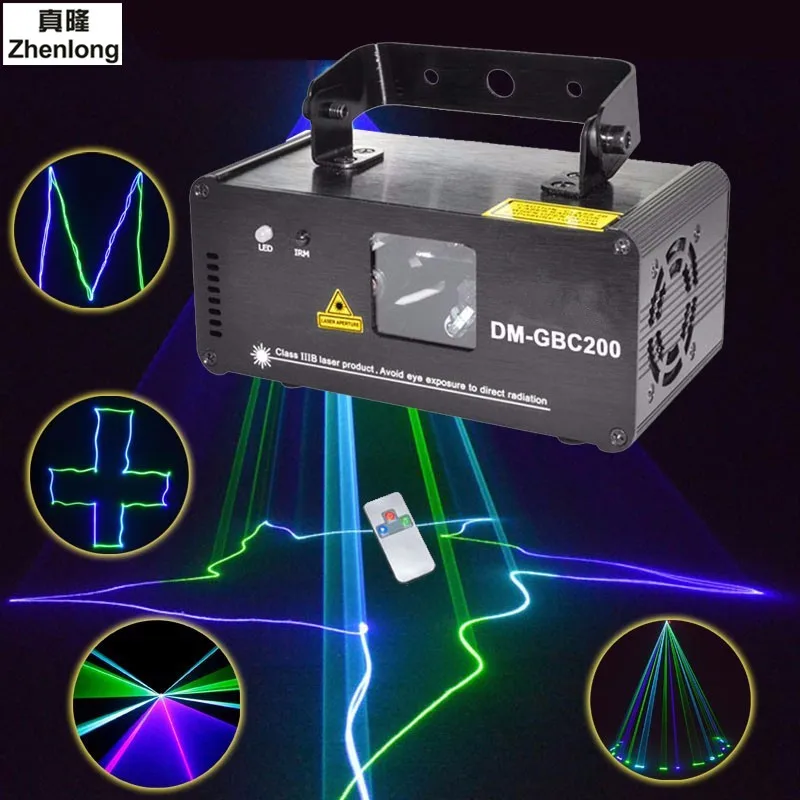 

Remote DMX512 200mw GBC Laser Stage Lighting Effect Scanner DJ Disco Projector Light Home Party Wedding Professional Lights