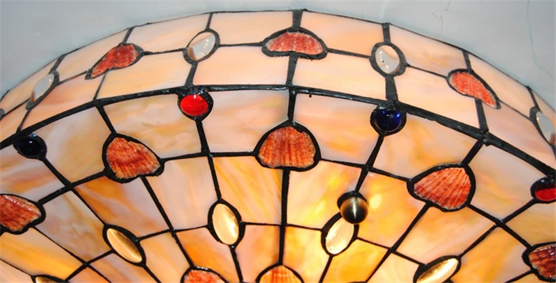 FUMAT Ретро Тиффани оболочка для барабана потолочные светильники барокко витражи подвесной светильник спальня гостиная домашний декор потолочные лампы