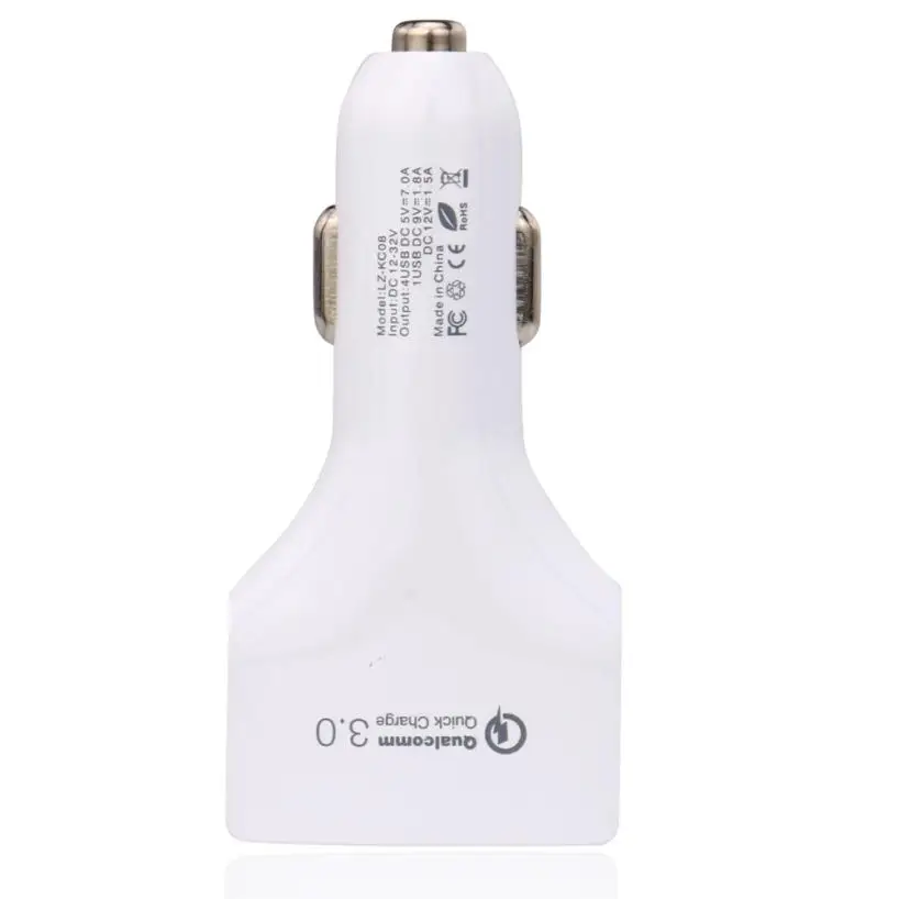 2017 أعلى بيع العالمي جديد كوالكوم شهادة QC3.0 سريعة تهمة مع أربعة USB ميناء سريع شاحن سيارة ل هاتف محمول