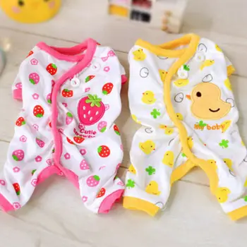 

Embroidery Pet Dog Cotton Cute Pajamas Pyjamas Puppy Jumpsuit Casual Clothes Costume Gift