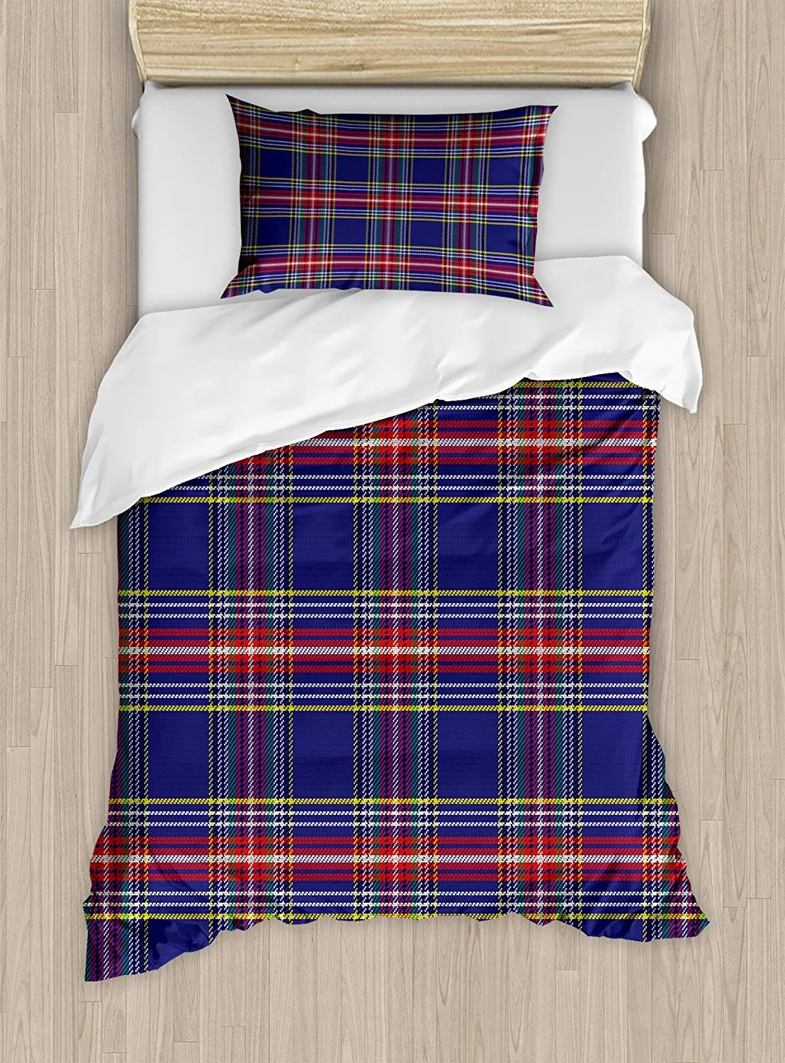 Plaid Duvet Cover Set Old Fashioned Scottish Tartan Country Style