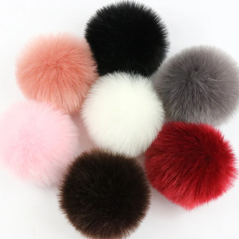 

10 cm Diy Faux Fox Pompom Ball Big Fluffy Faux Bunny Fur Pom Pom Pon Ball for Clothing Shoes and Hat Accessories 12 pcs/Lot