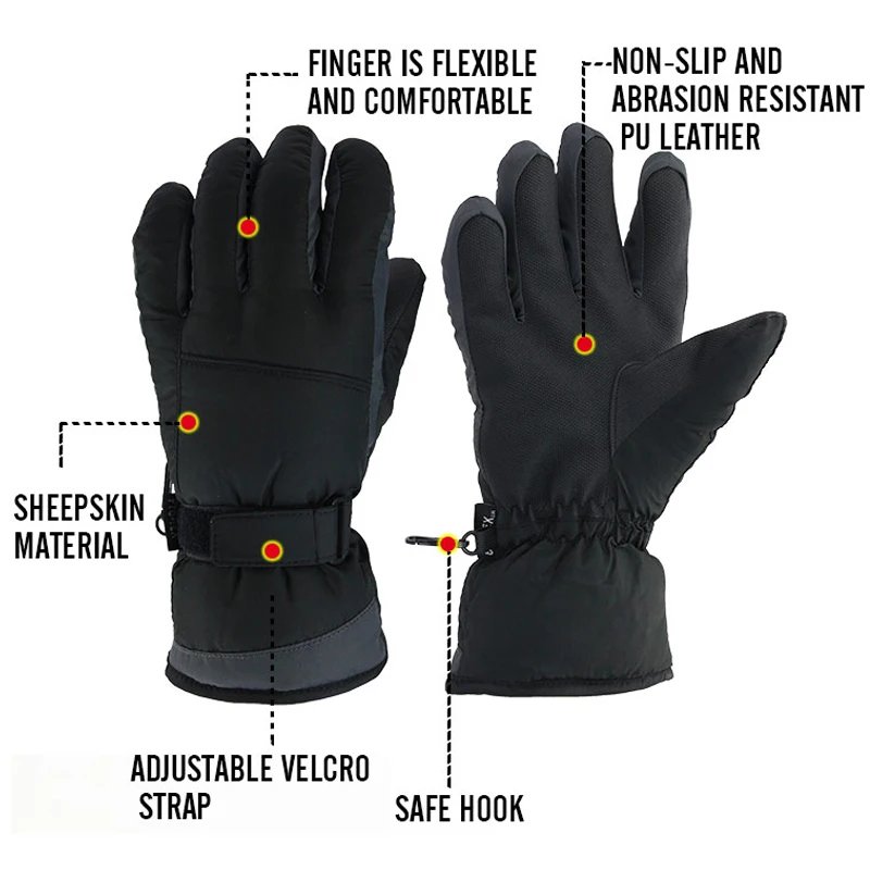 OZERO зимние лыжные перчатки-30 градусов Теплые Лыжные Сноуборд спортивные ветрозащитные водонепроницаемые унисекс Зимние перчатки для женщин 9011