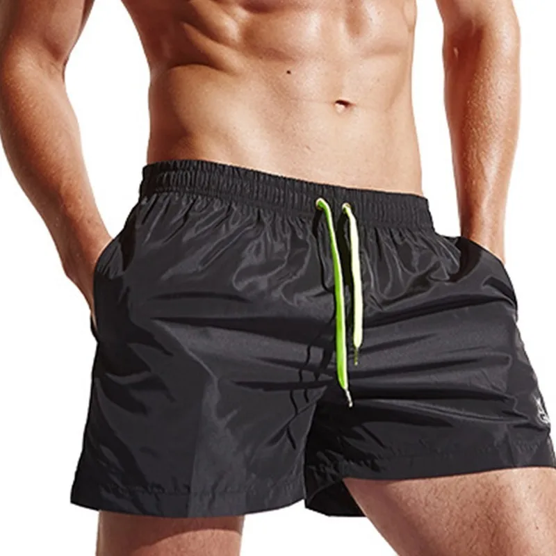 Swim briefs-BLA Мужской купальный костюм, эластичный однотонный синий, черный, красный, желтый, зеленый, одежда для плавания, мужской пояс, шнурок, боковой карман, дышащие плавки для мужчин - Цвет: Swim briefs-BLA