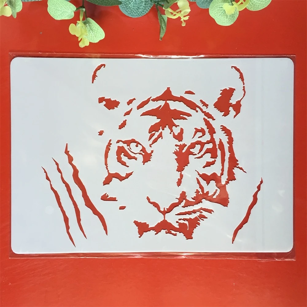 

A4 Tiger DIY Layering Stencils Painting Scrapbook Coloring Embossing Album Decorative Paper Card Template