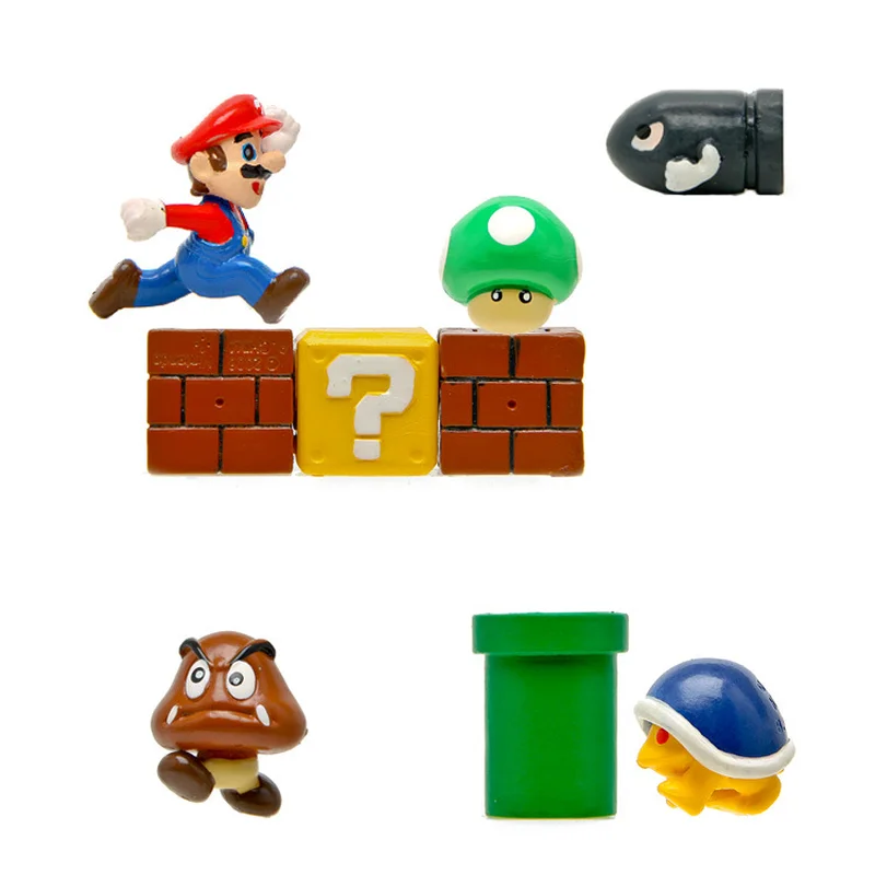 

Zakka DIY Super Mario Bullets Mushroom Tortoise Wall Well Model Figurines Super Mary Game Scenes Miniatures Decoration Crafts