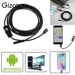Gizcam Портативный Mini 2 м 8 мм Android OTG 2mp эндоскопа Водонепроницаемый LED USB инспекции Tube видео Micro Камера