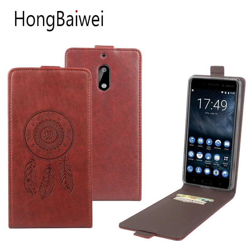 

HongBaiwei for Nokia 6 Case Leather Print Flower Mandala Flip Luxury Card Slot Wallet Phone Case Cover
