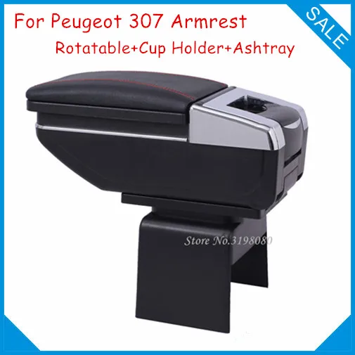 

FREE SHIPPING CAR ARMREST FOR PEUGEOT 307 Car Accessories Parts Console Box Driver Center Arm Rest With Cup Holder and Ashtray