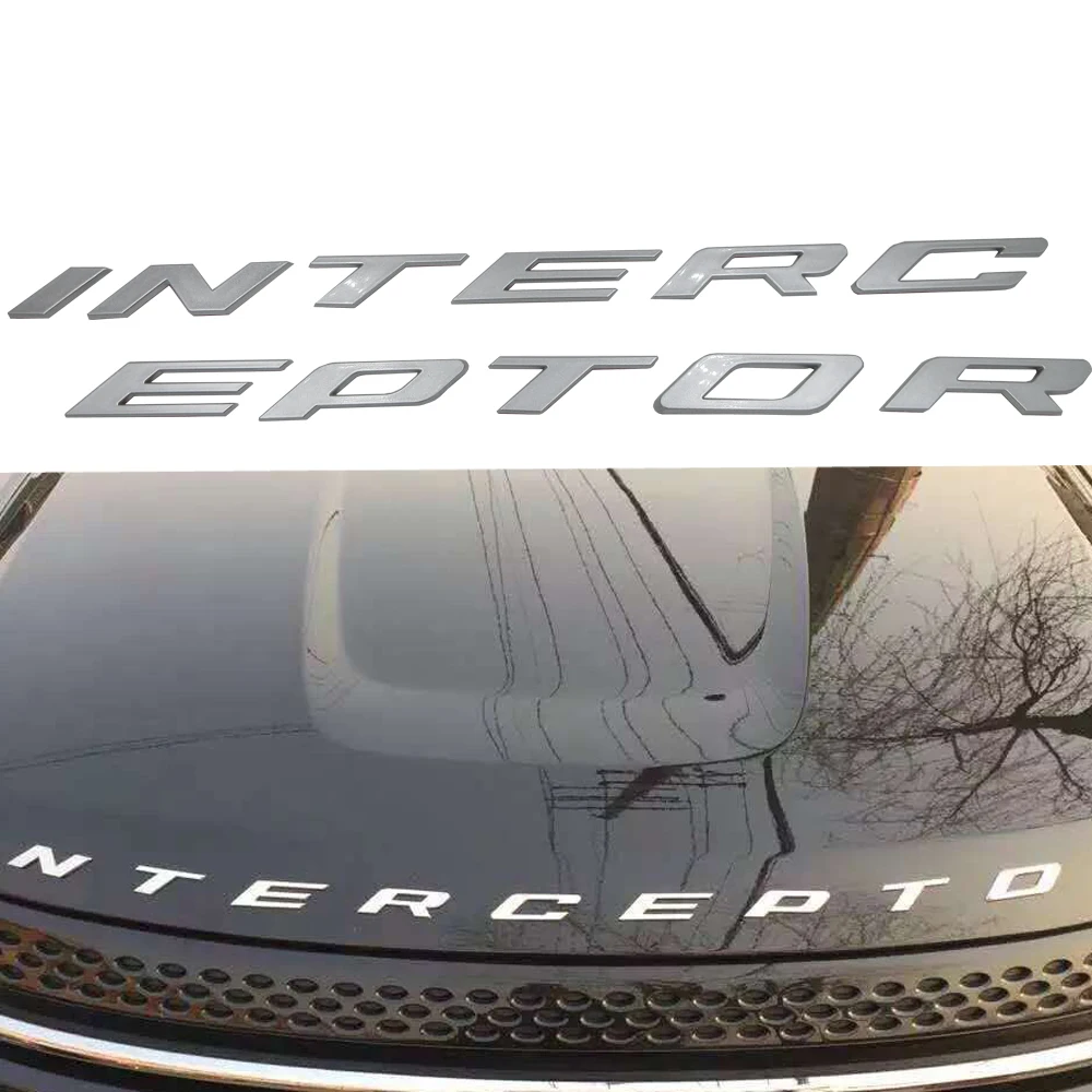 

Car styling Silver/Graphite grey For Ford Crown Victoria Police Interceptor 3D INTERCEPTOR Fixed Letters Emblem Badge Sticker