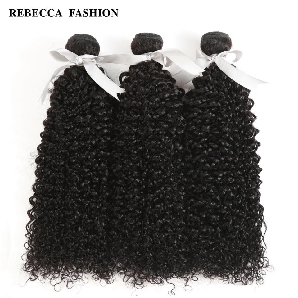 

Rebecca Brazilian Curly Hair 100% Remy Hair Extensions 1/3/4 Bundles Deal 10 to 30 Inch Kinky Curly Weave Human Hair Bundles