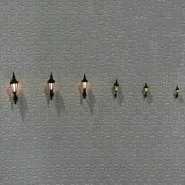 10pcs Delicated 1:200 N Scale Railway Model 3V LED Metal Lamppost Lamps Wall Lights 5