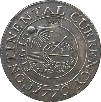 

wholesale Replica Superb 1776 Continental Curency Coin Copy 90% coper manufacturing