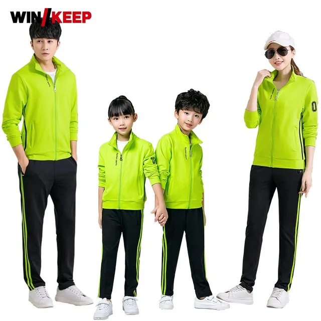 Spring Outdoor Family Parent child Sports Tracksuit Women Unisex