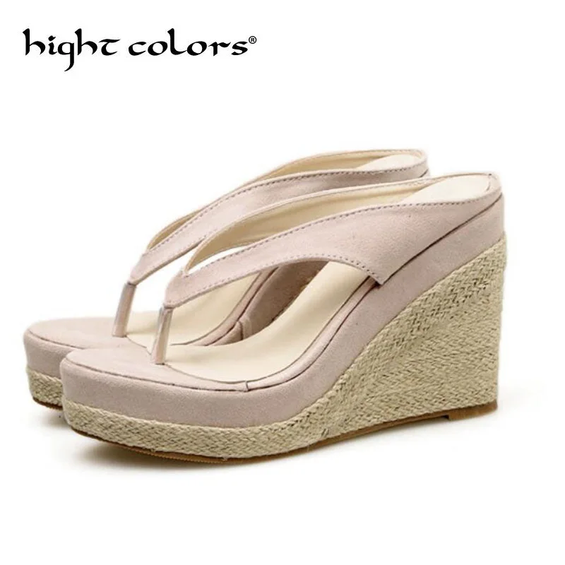 

Female Slippers Woman Flip Flops 2019 Summer Hot Sale Fashion Wedge Heels Pantshoes Female Footwear for Girls ST-8065