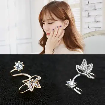 

1pc 2020 Fashion Earrings Fashion Gold And Cute Little Bird Crystal No Piercing Earrings For Women Boucles Bijoux