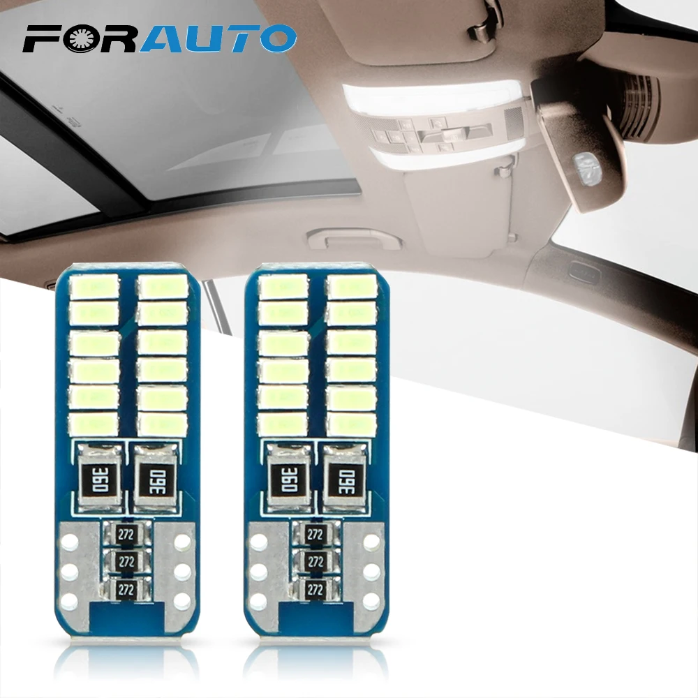 

FORAUTO 1 Pair T10 3014 24SMD Car Clearance Light License Plate Light Signal Lamps White/Crystal Blue Car-styling