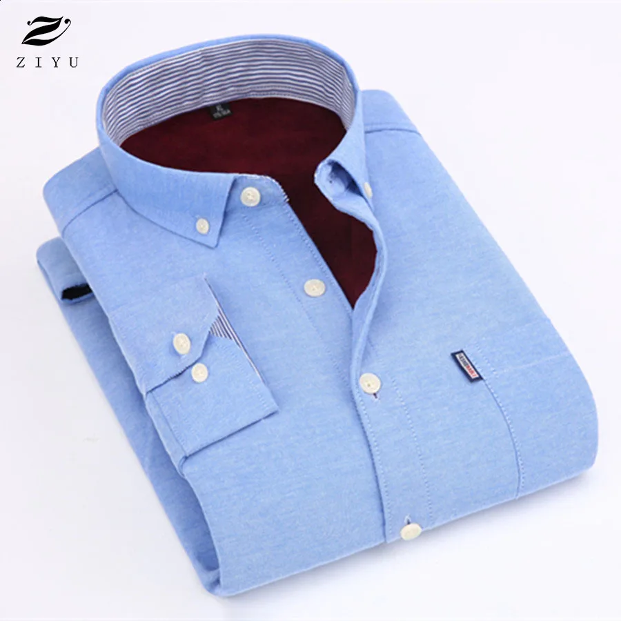 Retail or Wholesale Oxford Spinning Pure Color Long Sleeve Shirt Leisure Designer Dress Shirts Slim Fit Male Clothing ZY023