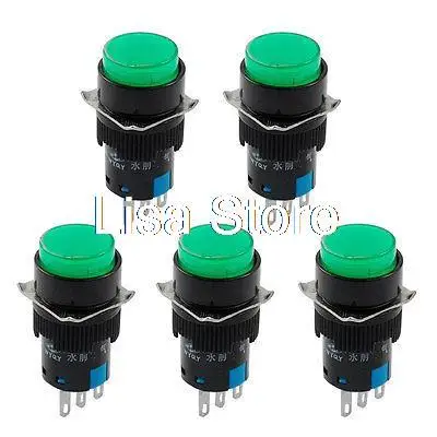 

Green Round Cap Momentary 1NO 1NC Panel Push Button Switch AC 250V 5A