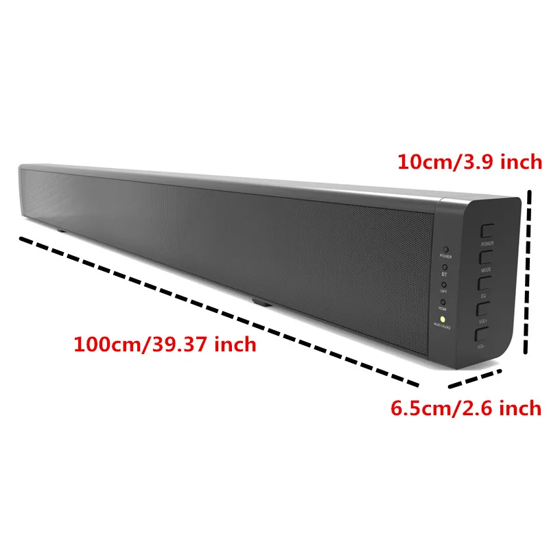 Arc Bluetooth/USB/Optique/RCA Port avec télécommande -Noir LONPOO TV Barre de Son HDMI 3 X4 Enceintes Réel 60W Stéréo Basse Haut-Parleur pour Home Cinéma 2019 Nouveau